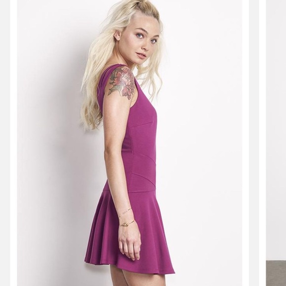 Ali & Jay Le Marais Ponte Sexy Pink Purple Fit & Flare Sleeveless Mini Dress - Picture 3 of 6